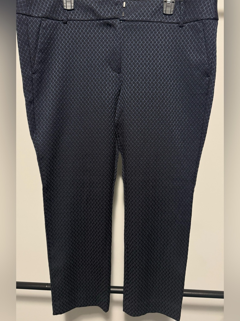 Women's Textured Navy Trousers